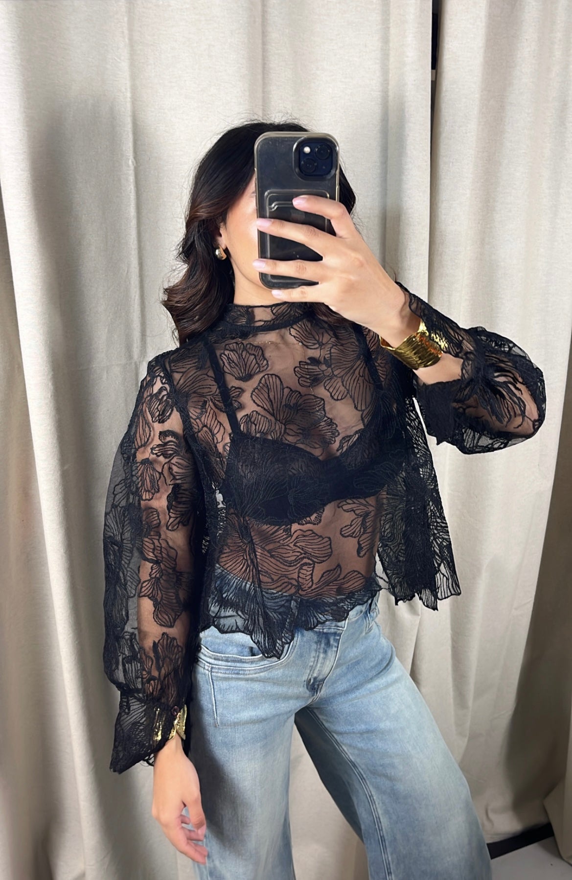 Haut dentelle noir