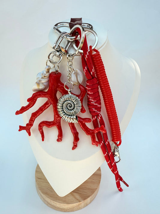 Porte clés corail rouge