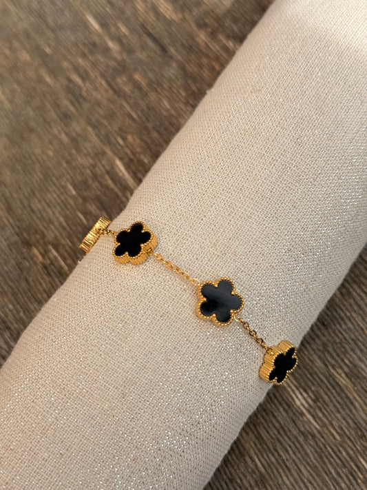 Bracelet Fleur Noir