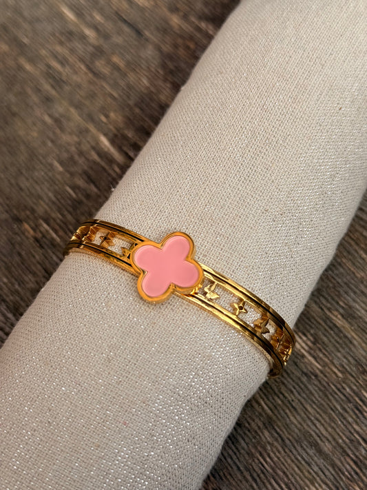 Bracelet fleur rose